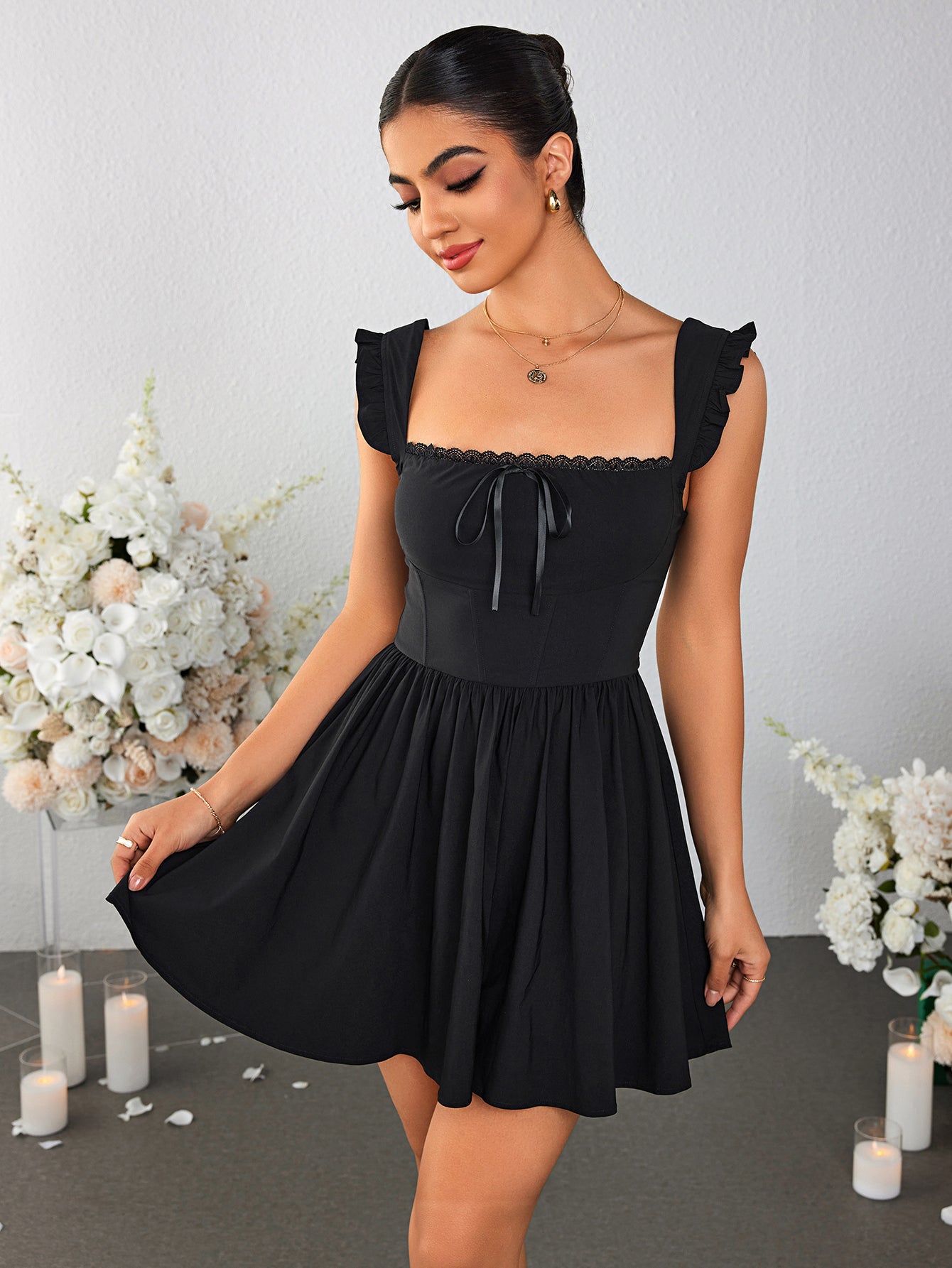Tie Sleeve Mini Dress