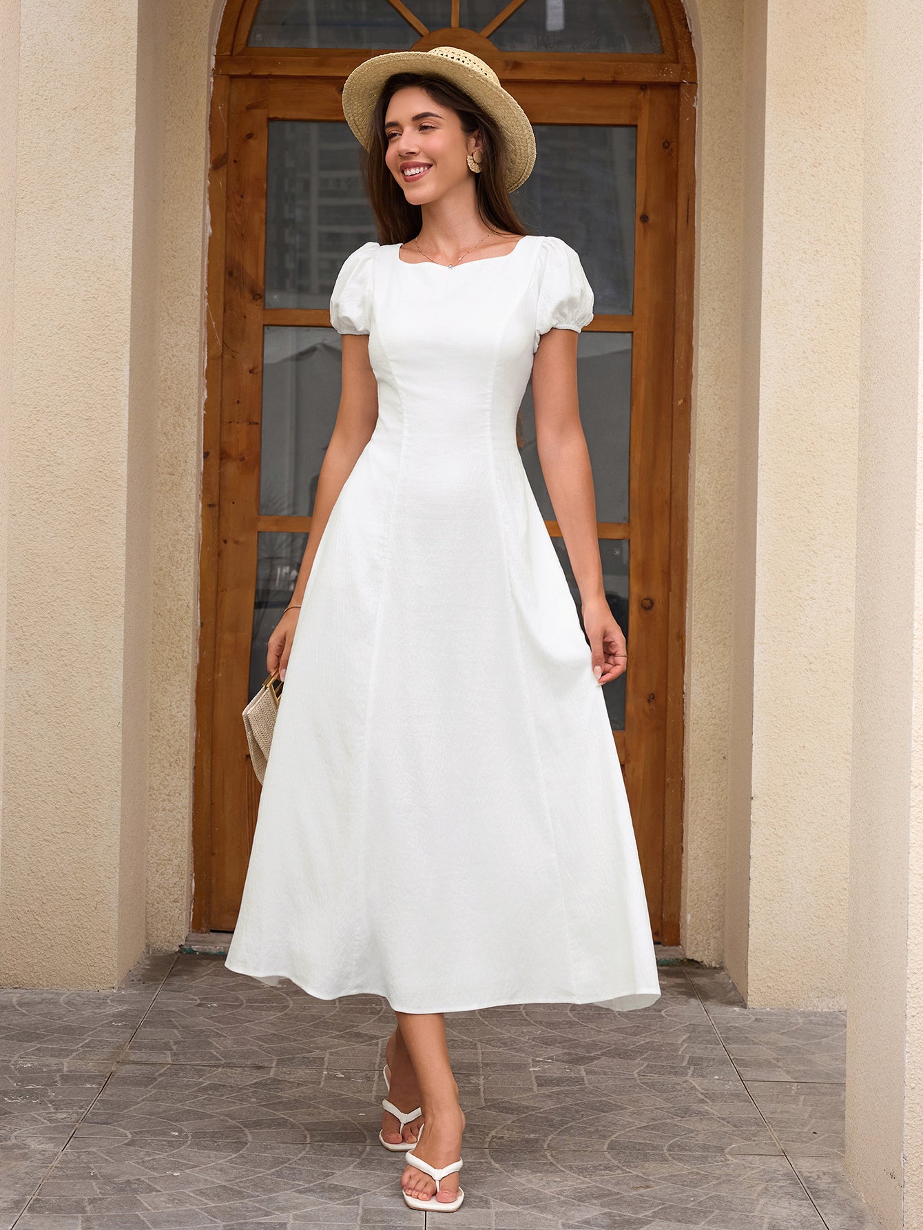 Necktie Pocket Long Dress