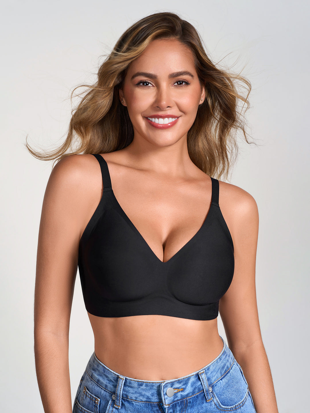 Straps Back Adjustable Wireless Underwear#color_black