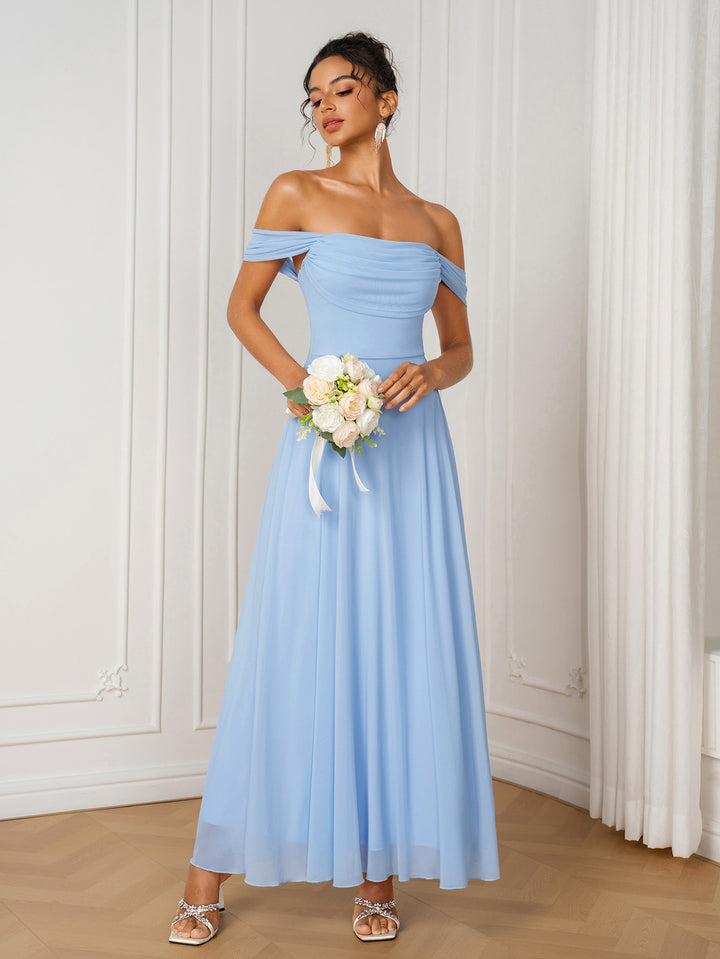 Solid Backless Ruched Bust Mesh Dress