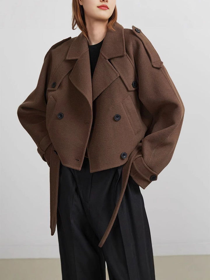 Button  Tie-Up DecorationJacket#color_brown