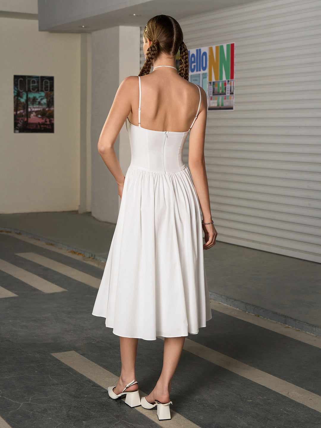 Corset Backless Solid Midi Dress Parthea Fashion Corset Backless Solid Midi Dress Parthea Fashion