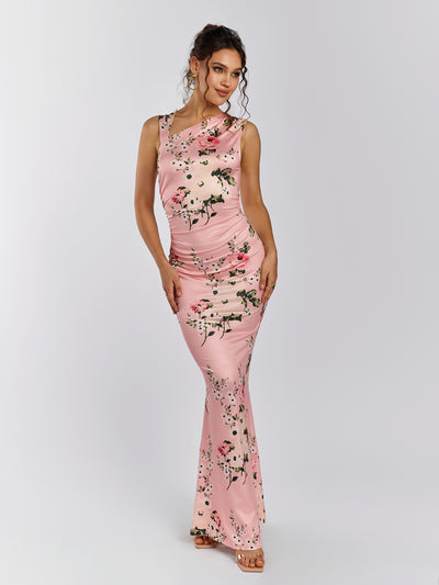 cut out floral mermaid bodycon dress#color_pf