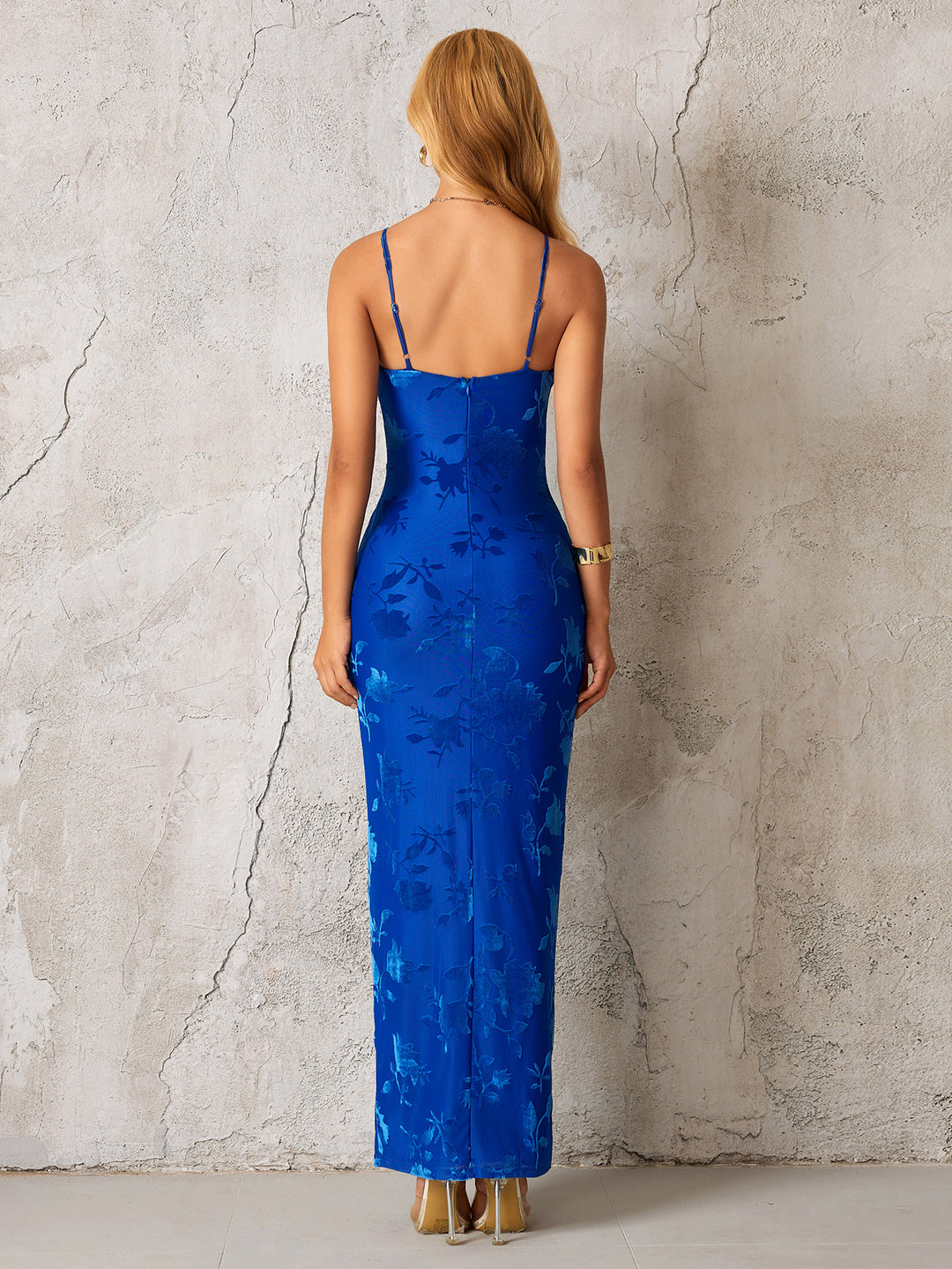 Cut Out Zipper Back Tie Front  Maxi Dress#color_rb