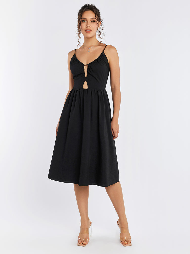 Cut Out Zipper Back Cami Dress – Parthea Fashion