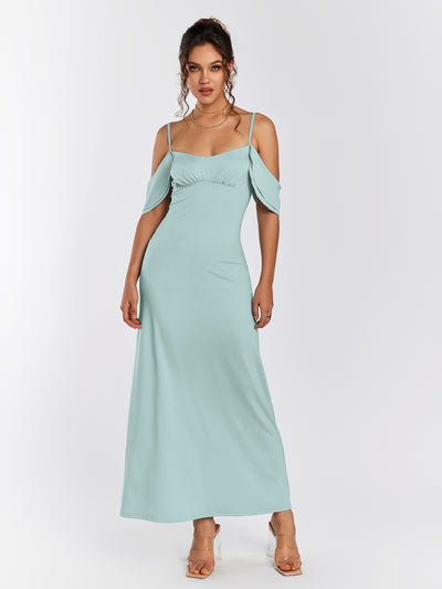 draped sleeve ruched bust bodycon dress#color_mint