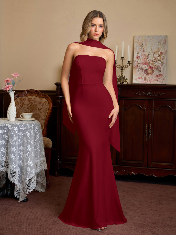 Hanging Neck Ribbon Backless Solid Tube Dress#color_red