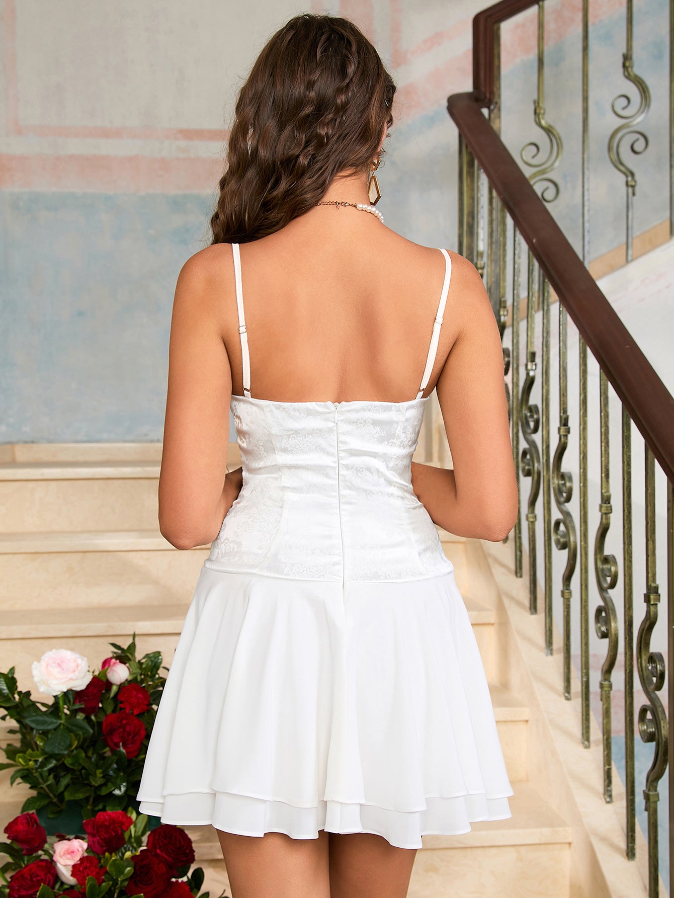 backless jacquard cami dress#color_white