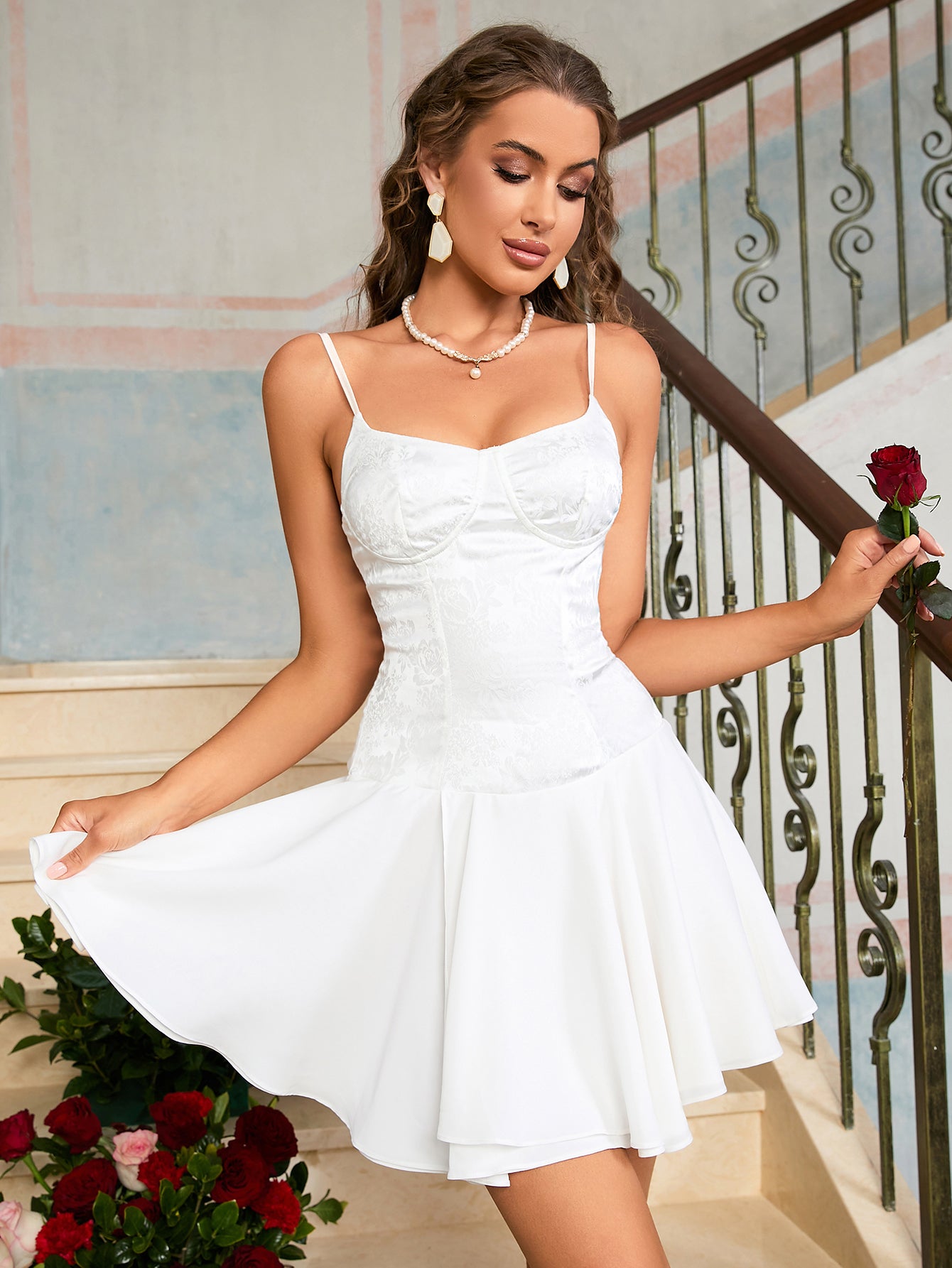 Jacquard Backless Cami Dress – Parthea Fashion