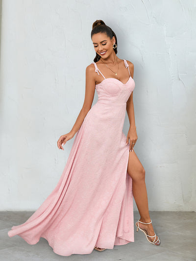 crisscross back lacing strap cami pink dress#color_pink