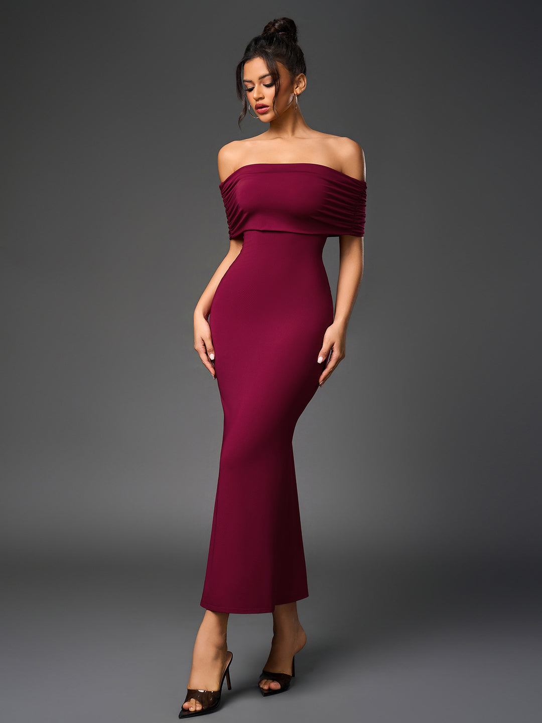 red ruched cut out bodycon dress Women's Plus Red Ruched Cut Out Bodycon Dress