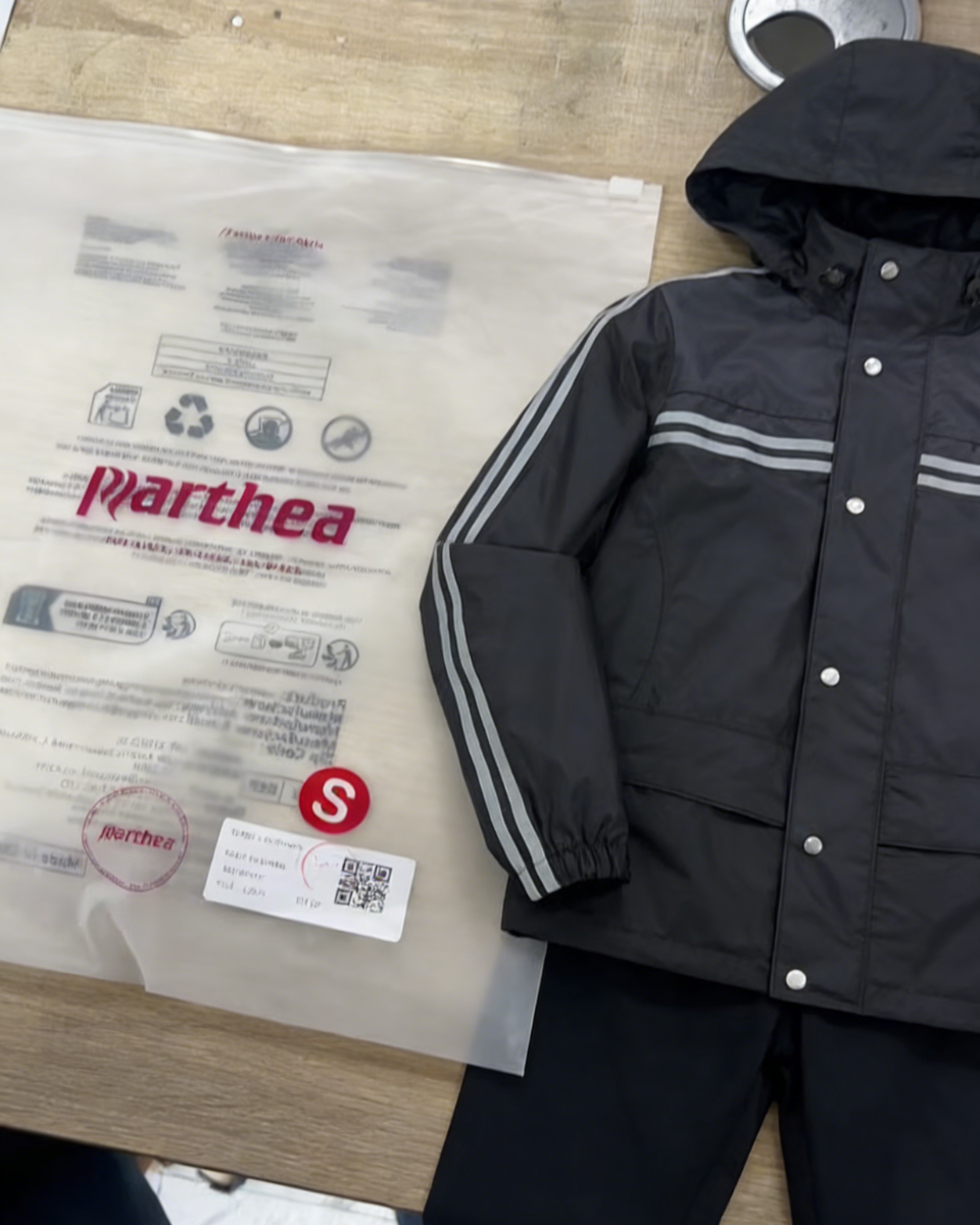 Parthea Solid Waterproof Jacket With Pants