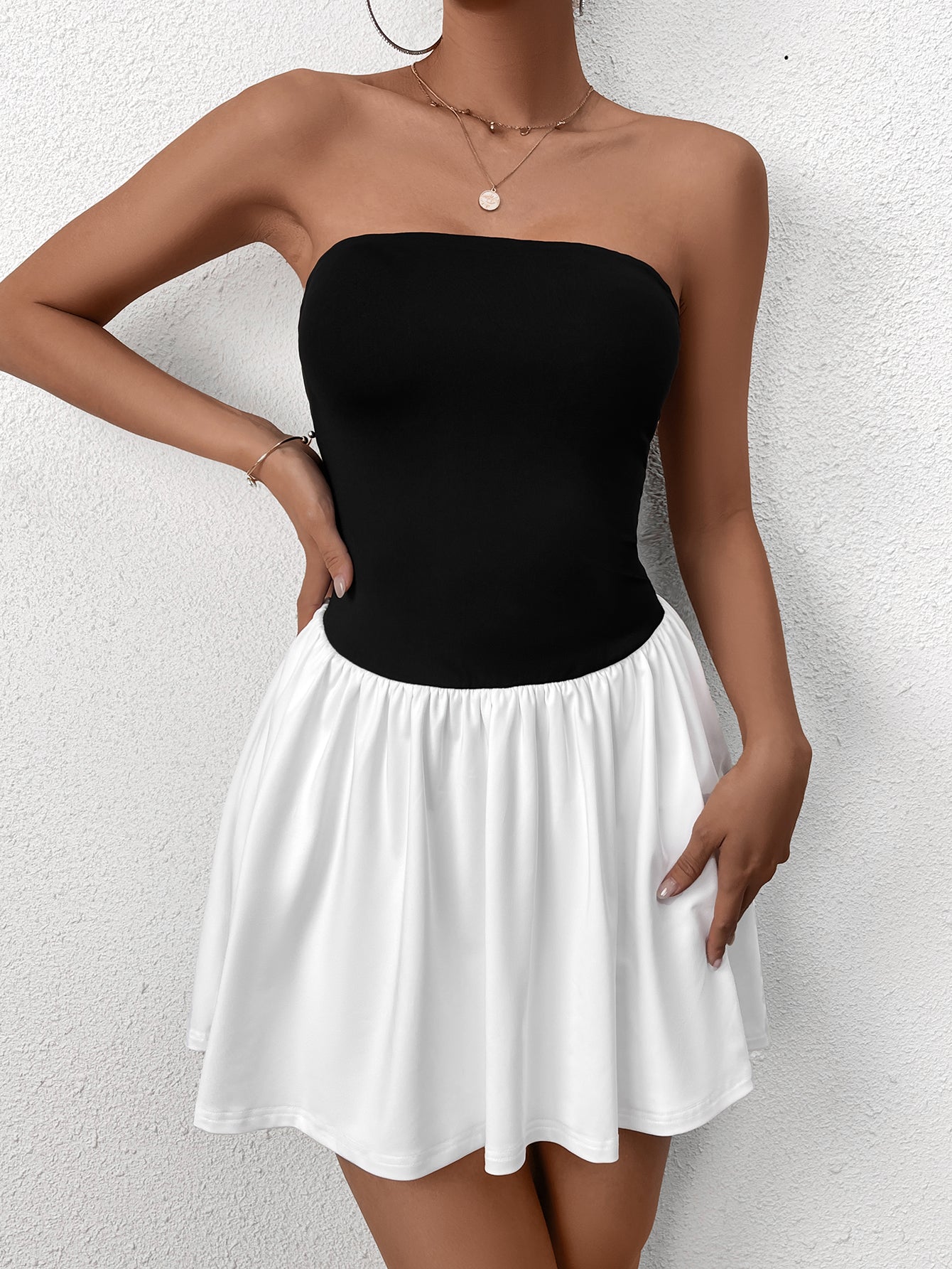 Layered Tube Mini Dress main image 0