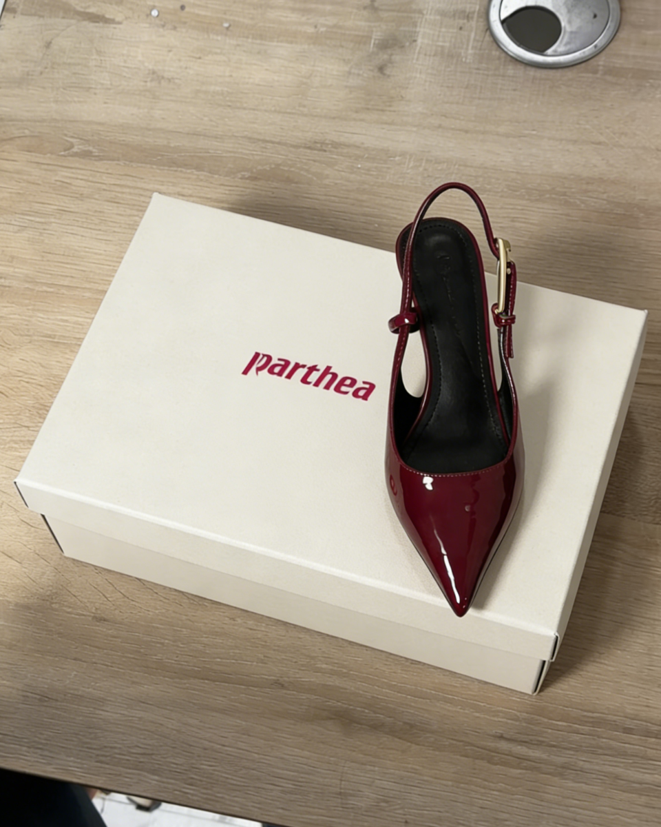 Toe Stiletto Pointed High Heel With Ankle Strap#color_wine