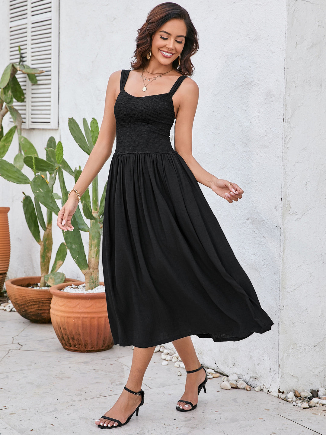 backless midi dress formal Black Satin Dress - Halter Midi Dress - Backless Midi Dress