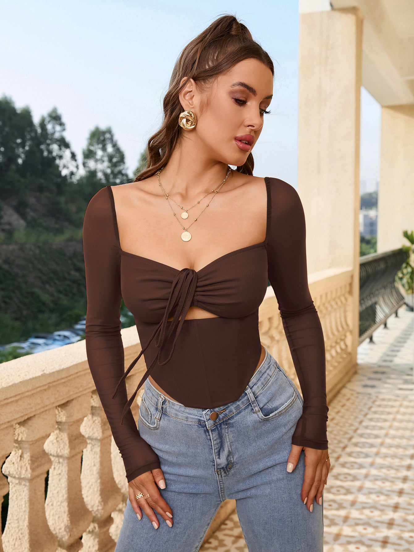 cut out front crop top