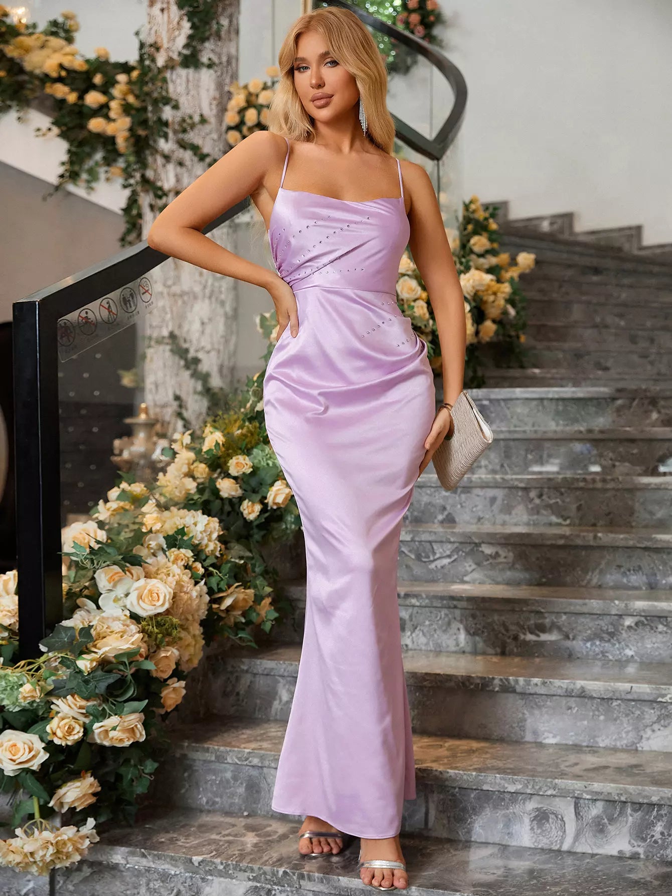     diamond extreme bodycon maxi dress lavender#color_lavender